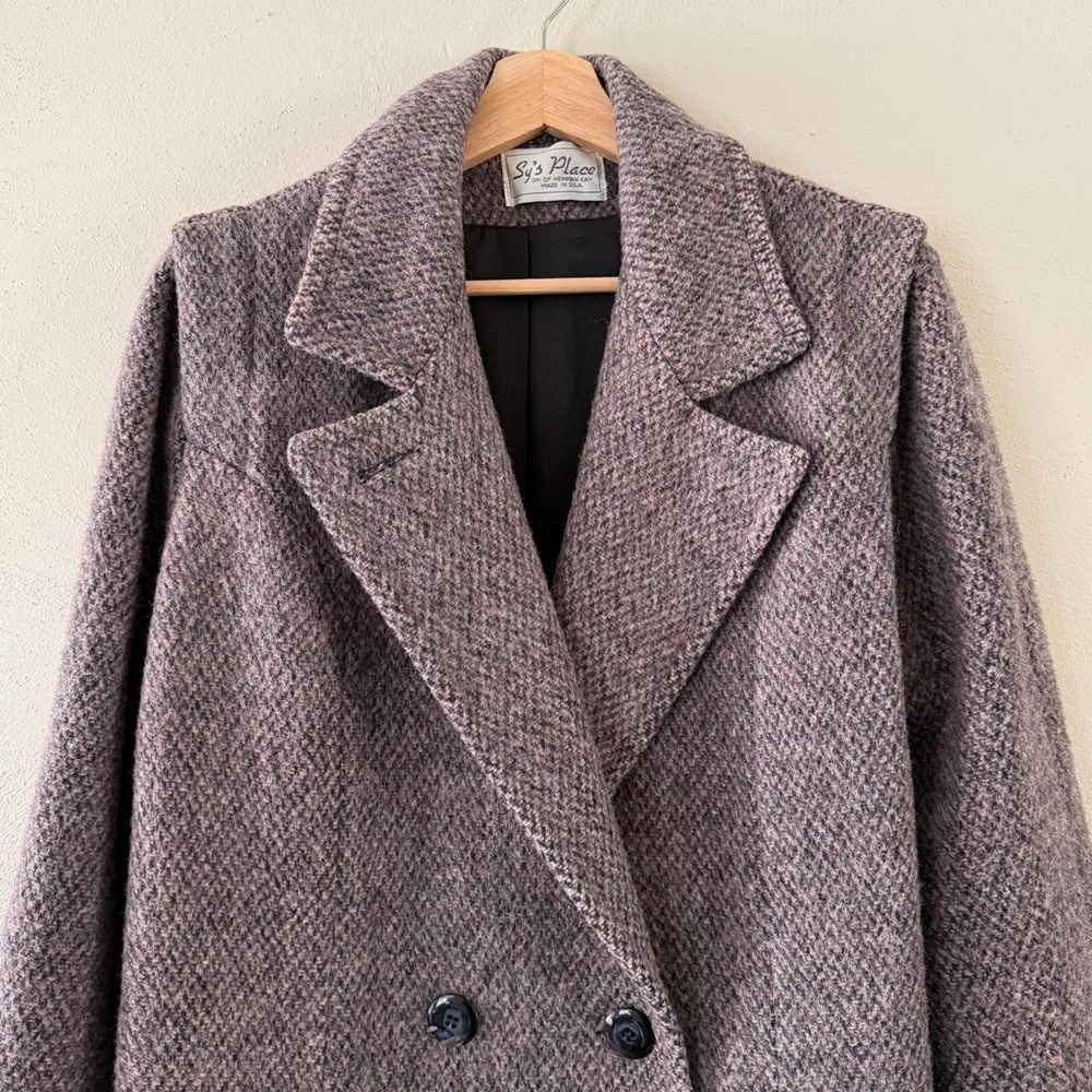 Vintage Women's Wool Double Breasted Long Coat Made in USA